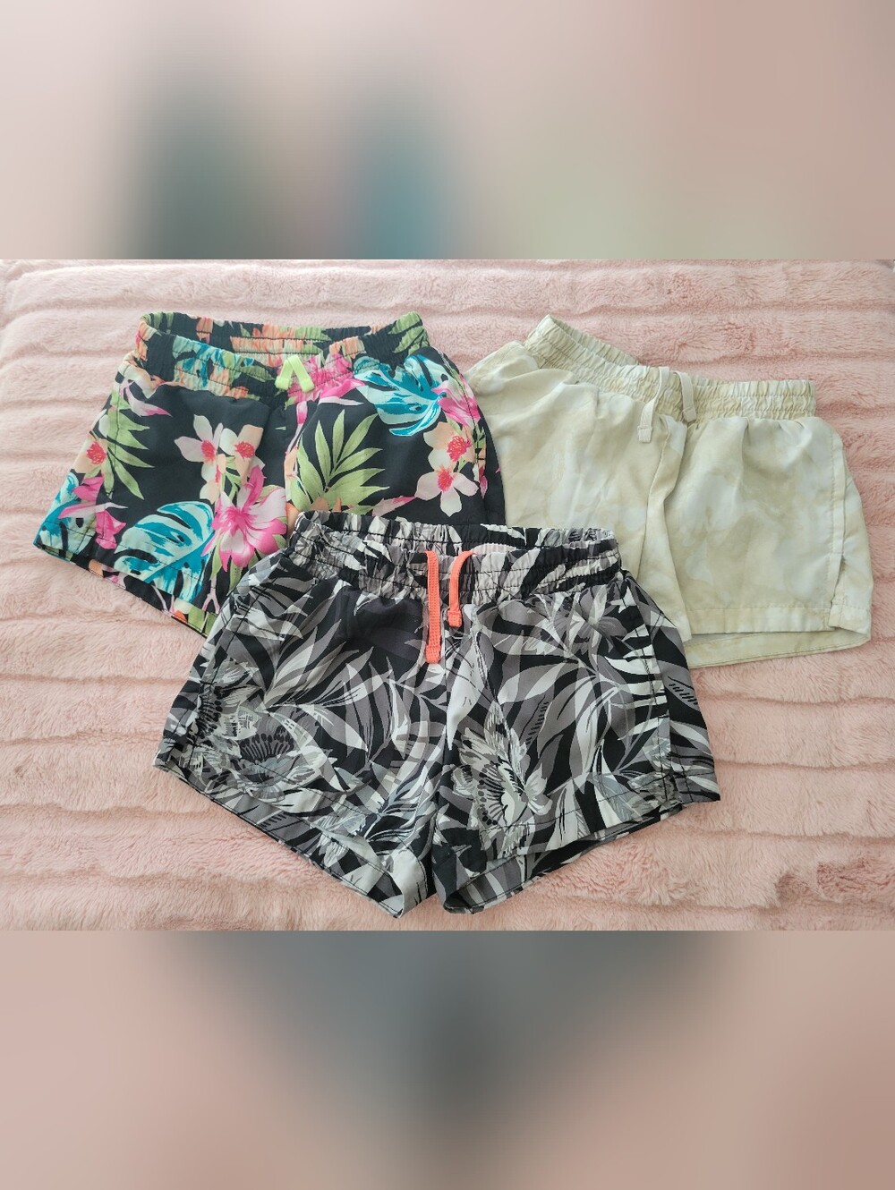 Old Navy Active Athletic Shorts Small 6-7 Girls Go-dry Girls Running Floral Leaf